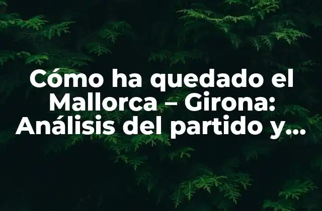 Cómo Ha Quedado el Mallorca – Girona: Análisis Del Partido y Consecuencias