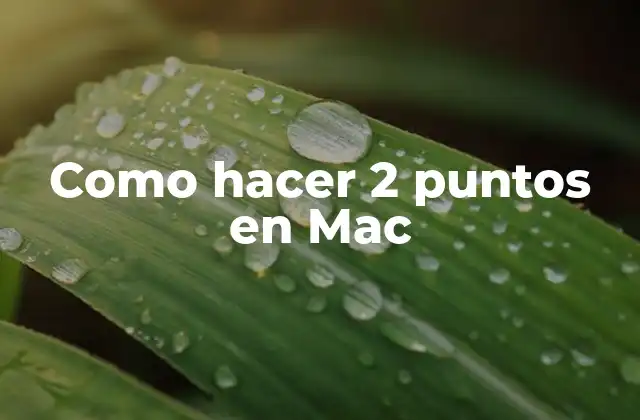¿Qué son los dos puntos en Mac?