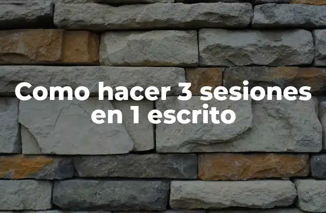 Como Hacer 3 Sesiones en 1 Escrito