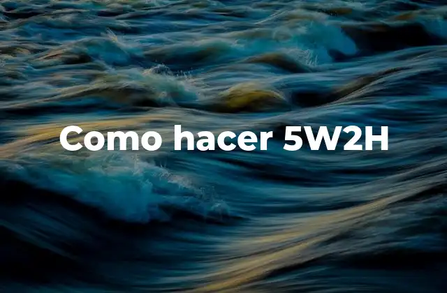 Como Hacer 5w2h