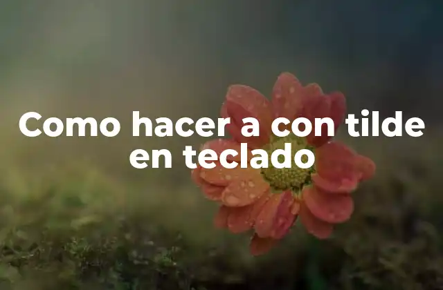 Como Hacer a con Tilde en Teclado