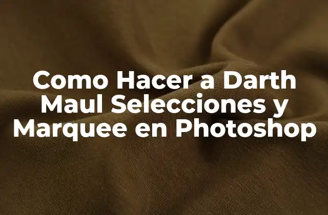 Como Hacer a Darth Maul Selecciones y Marquee en Photoshop