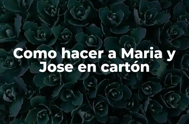 Como Hacer a Maria y Jose en Cartón