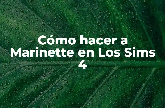 Cómo Hacer a Marinette en los Sims 4