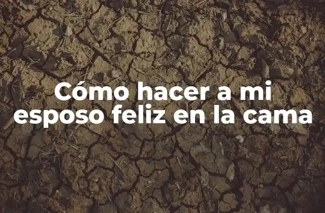Cómo Hacer a Mi Esposo Feliz en la Cama