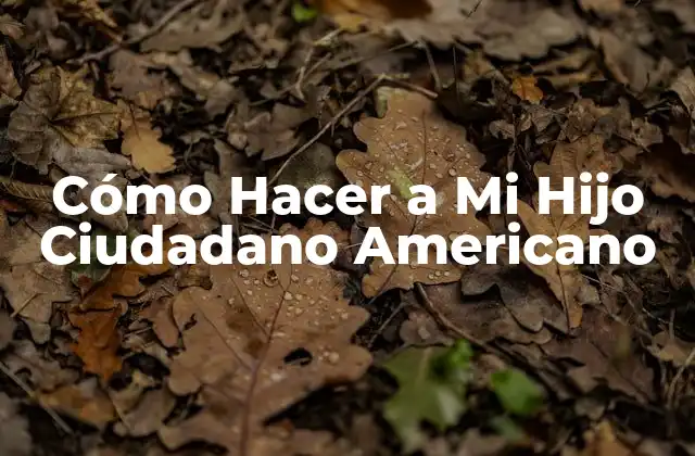 Cómo Hacer a Mi Hijo Ciudadano Americano