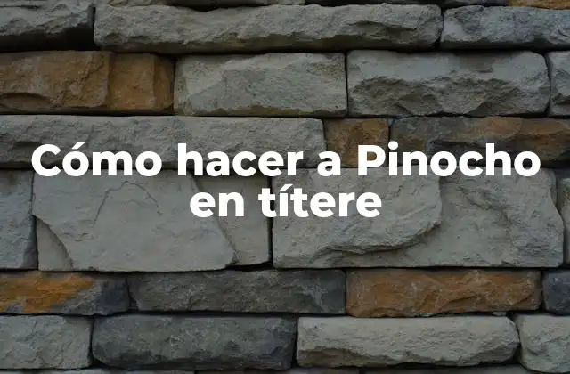 Cómo Hacer a Pinocho en Títere