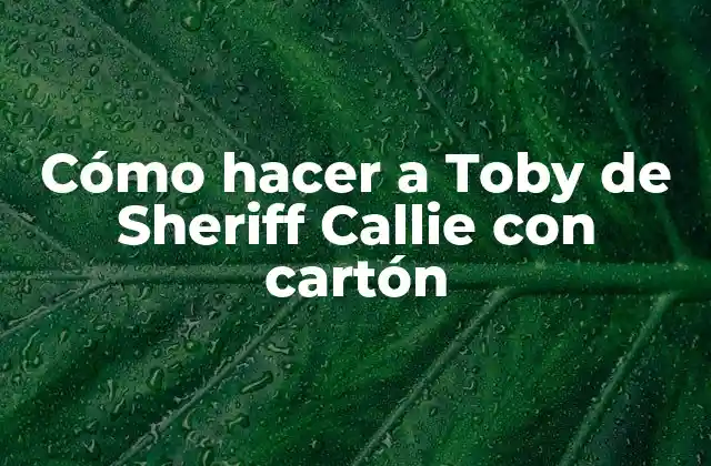 Cómo Hacer a Toby de Sheriff Callie con Cartón