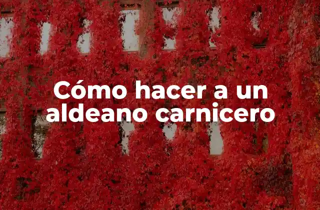 Cómo Hacer a un Aldeano Carnicero