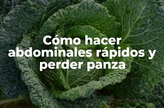Cómo Hacer Abdominales Rápidos y Perder Panza
