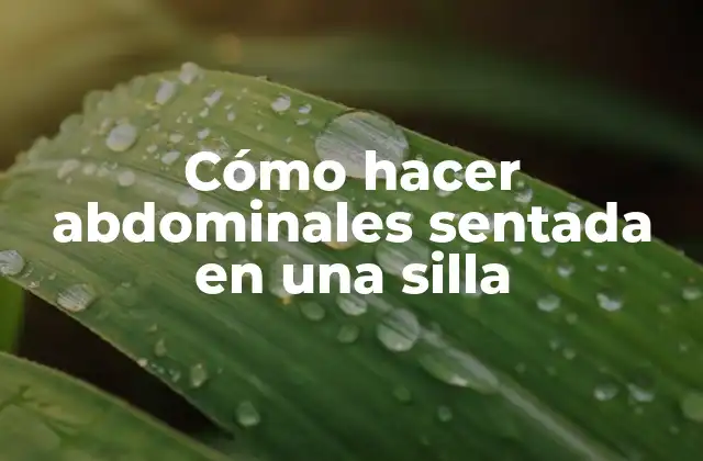 Cómo Hacer Abdominales Sentada en una Silla 2 Abdominales sentada en una silla: qué son y cómo funcionan