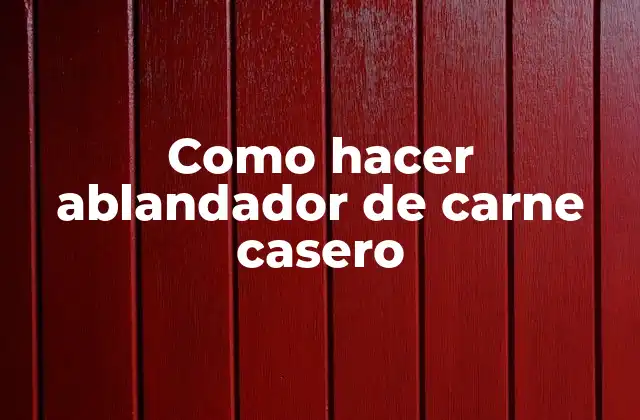 Como Hacer Ablandador de Carne Casero