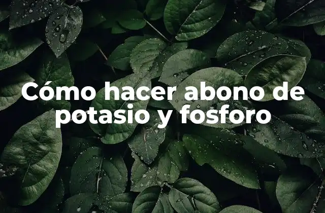 Cómo Hacer Abono de Potasio y Fosforo