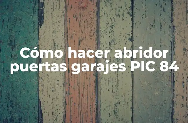Cómo Hacer Abridor Puertas Garajes Pic 84