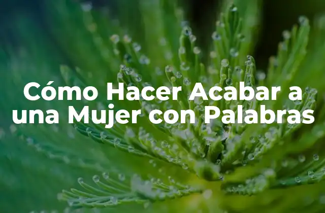 Cómo Hacer Acabar a una Mujer con Palabras