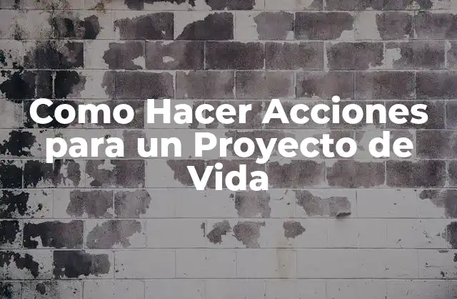Como Hacer Acciones para un Proyecto de Vida
