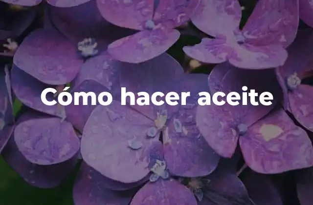 Cómo Hacer Aceite
