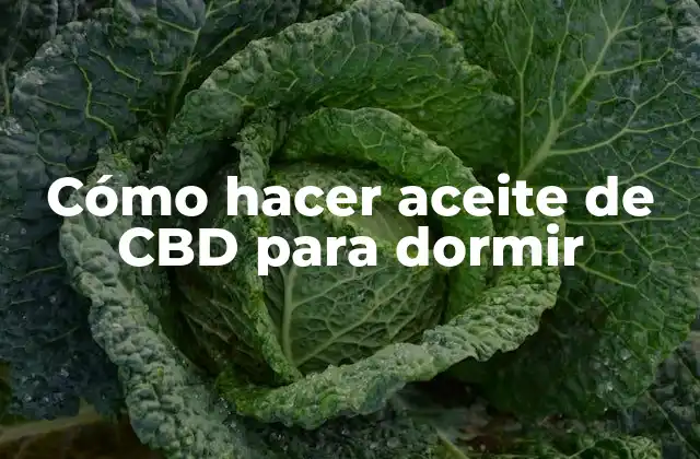 Cómo Hacer Aceite de Cbd para Dormir