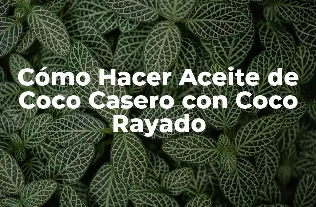 Cómo Hacer Aceite de Coco Casero con Coco Rayado