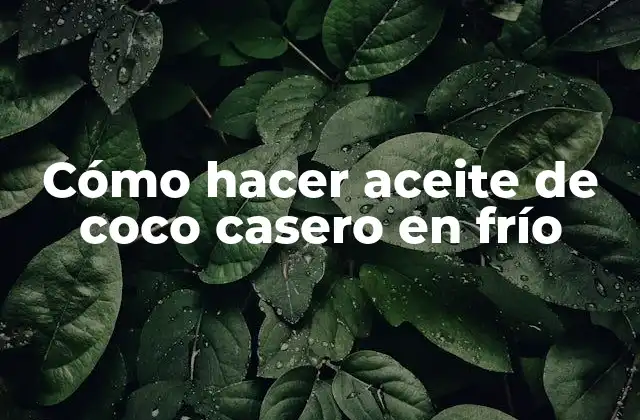 Cómo Hacer Aceite de Coco Casero en Frío