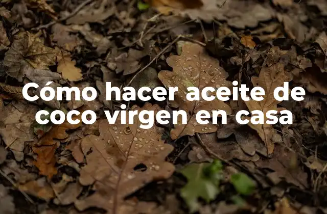 Cómo Hacer Aceite de Coco Virgen en Casa