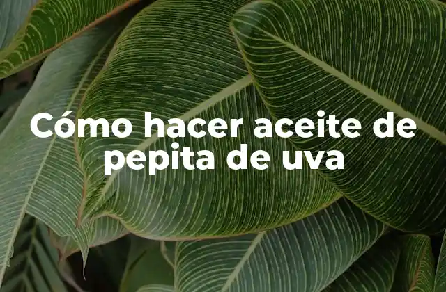 Cómo Hacer Aceite de Pepita de Uva