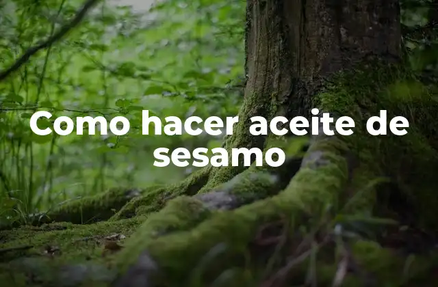 Aceite de sesamo - Qué es, para qué sirve y cómo se usa