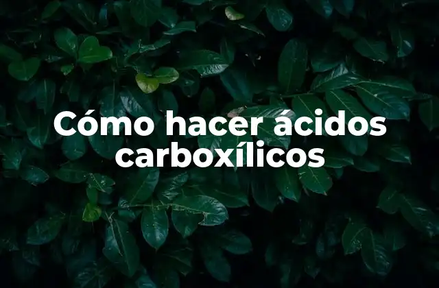 Cómo Hacer Ácidos Carboxílicos