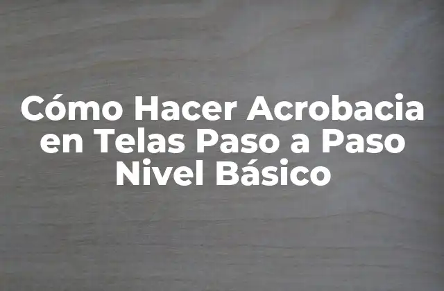 Cómo Hacer Acrobacia en Telas Paso a Paso Nivel Básico