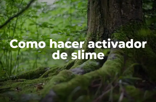 Como Hacer Activador de Slime