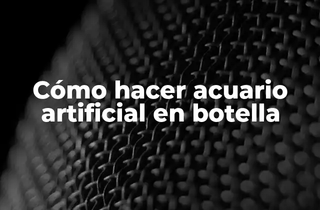 Cómo Hacer Acuario Artificial en Botella 2 Cómo hacer acuario artificial en botella