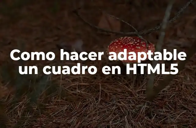 Como Hacer Adaptable un Cuadro en Html5 2 ¿Qué es un cuadro adaptable en HTML5 y cómo se utiliza?