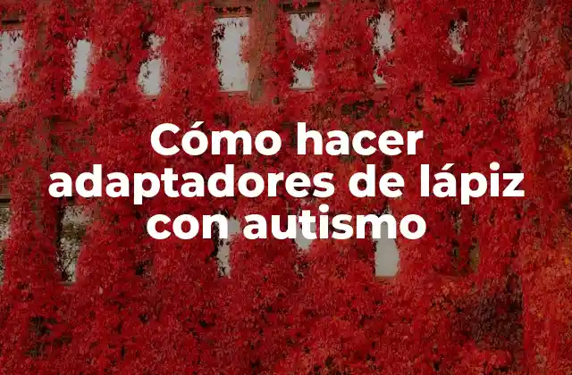 Cómo Hacer Adaptadores de Lápiz con Autismo