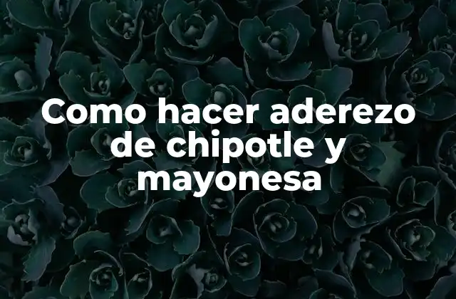 Como Hacer Aderezo de Chipotle y Mayonesa