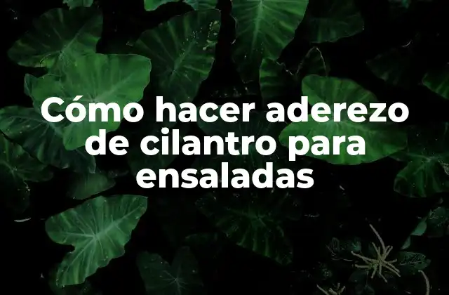 Cómo Hacer Aderezo de Cilantro para Ensaladas