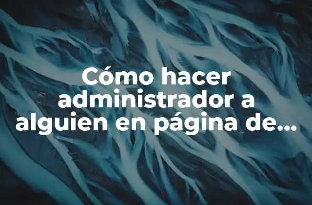 Cómo Hacer Administrador a Alguien en Página de Facebook
