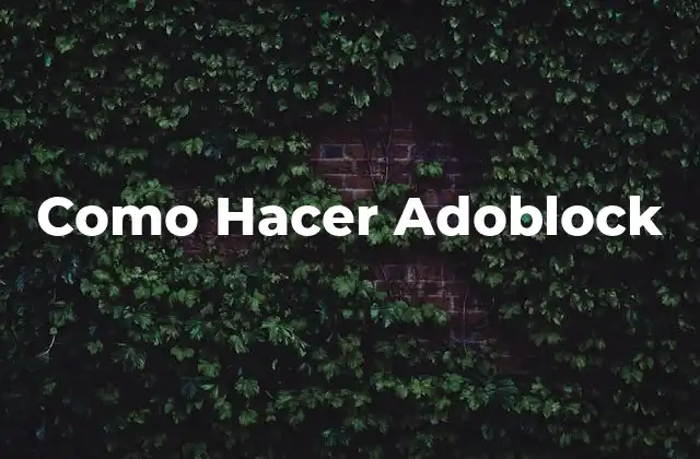 Como Hacer Adoblock 2 ¿Qué es Adoblock?