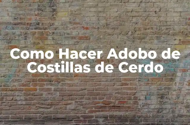 Como Hacer Adobo de Costillas de Cerdo