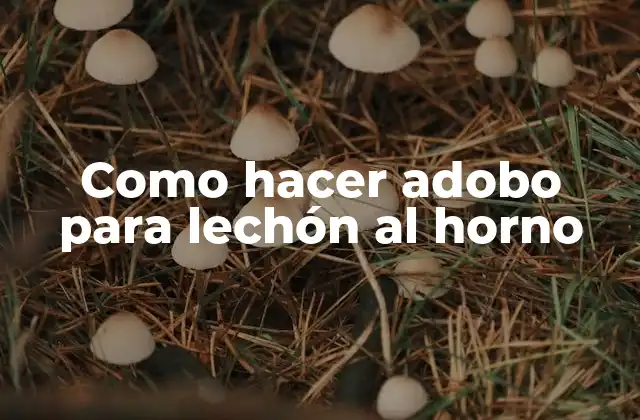 Como Hacer Adobo para Lechón Al Horno