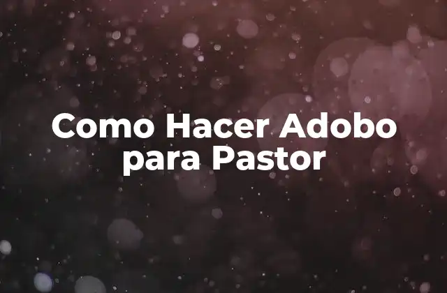 Como Hacer Adobo para Pastor