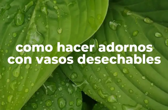Como Hacer Adornos con Vasos Desechables