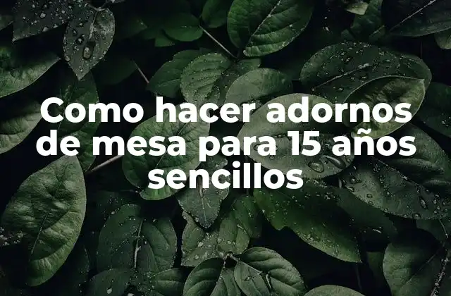 Como Hacer Adornos de Mesa para 15 Años Sencillos