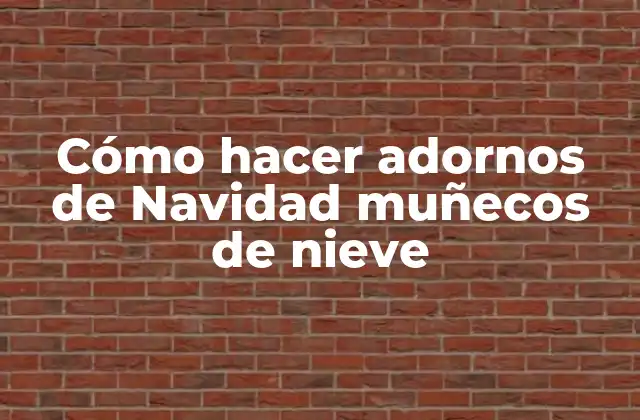 Cómo Hacer Adornos de Navidad Muñecos de Nieve