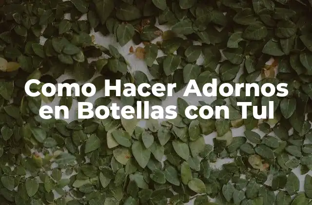 Como Hacer Adornos en Botellas con Tul