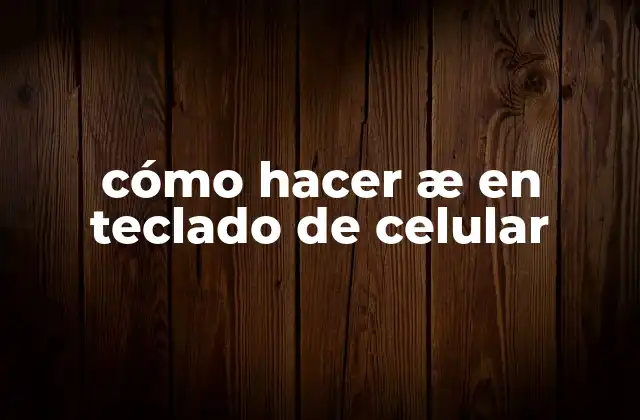 ¿Qué es æ y para qué se utiliza?