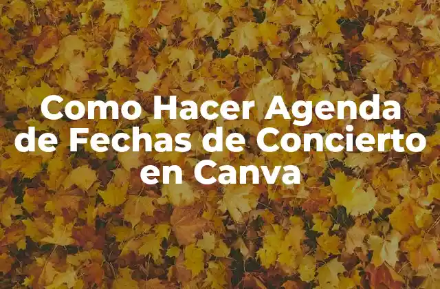Como Hacer Agenda de Fechas de Concierto en Canva 2 Como Hacer Agenda de Fechas de Concierto en Canva