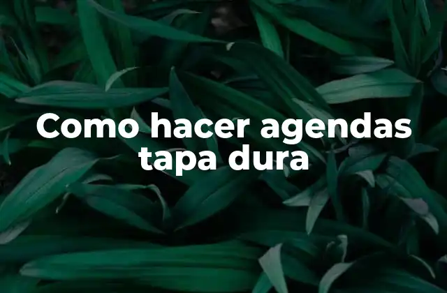 Como Hacer Agendas Tapa Dura