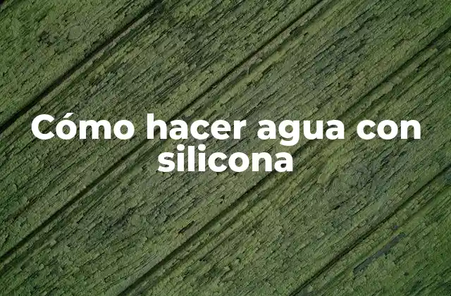 Cómo Hacer Agua con Silicona