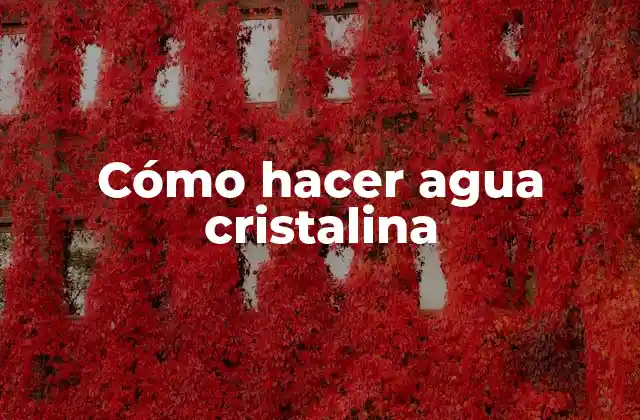 Cómo Hacer Agua Cristalina