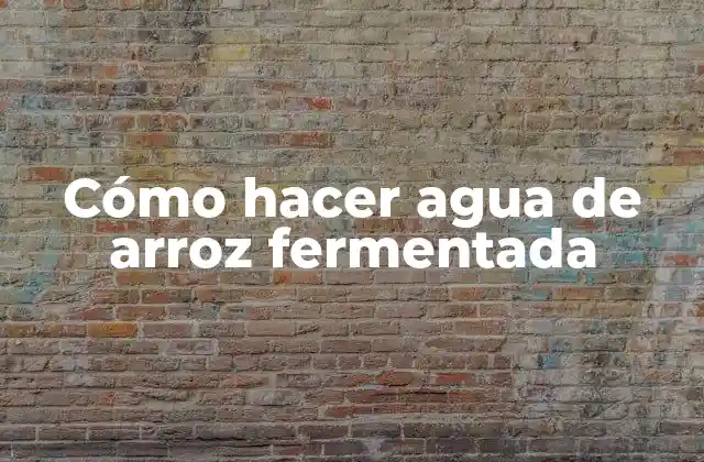 Cómo Hacer Agua de Arroz Fermentada 2 Cómo hacer agua de arroz fermentada